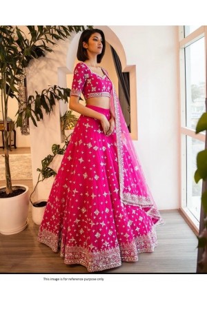 Bollywood Model Rani Pink silk wedding lehenga choli