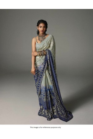 Bollywood Manish Malhotra inspired green blue shaded sequins saree