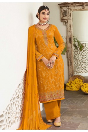 Georgette palazzo suit in Orange colour 161327