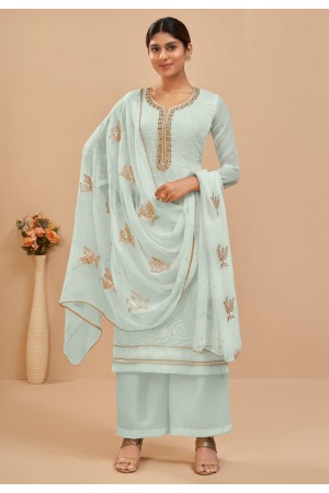 Georgette palazzo suit in Sky blue colour 2046A