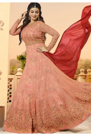 Ayesha Takia Peach color georgette party wear Anarkali