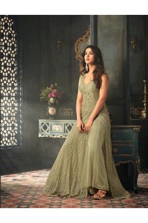 Sonal Chauhan Light Green net wedding anarkali