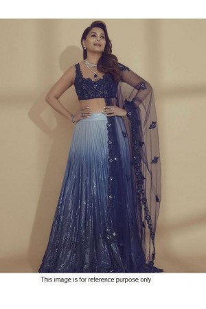 Bollywood Madhuri Dixit Inspired blue sequins lehenga