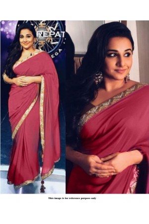 Bollywood Style Vidhya Balan maroon georgette saree