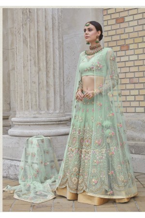 Fresh Green color party wear Lehenga Choli