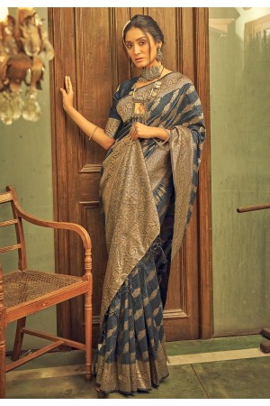 Banarasi silk Saree in Grey colour 20004