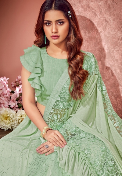 light green saree blouse