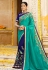 Turquoise georgette embroidered half and half saree 3971