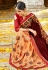 Wine georgette embroidered half and half saree 3974