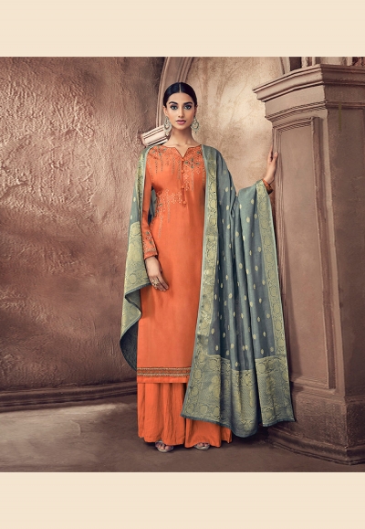 Orange viscose palazzo suit 61