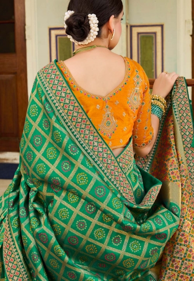 Green Silk Festival Wear Saree 106 