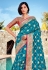 Teal banarasi silk festival wear saree 144467