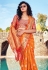 Orange banarasi silk festival wear saree 144469