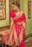 Banarasi silk Saree with blouse in Magenta colour 20001