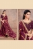 Silk satin Saree with blouse in Wine colour 42209