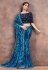 Crepe georgette printed Saree in Sky blue colour 42210