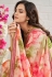 Chinon Saree with blouse in Pink colour 105