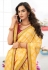 Chinon Saree with blouse in Yellow colour 109