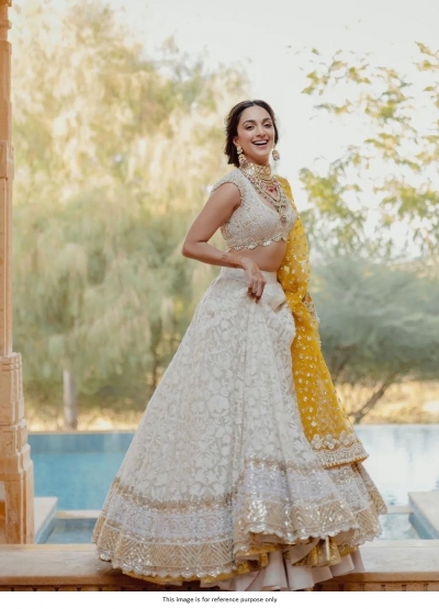 Buy Bollywood Manish Malhotra Kiara Advani Inspired Wedding Lehengaa In ...