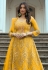 Net abaya style Anarkali suit in Yellow colour 1002E