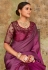 Satin Saree with blouse in Purple colour 1105a