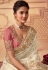 Chinon Saree with blouse in Cream colour 8004