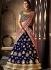 Royal blue net wedding lehenga choli 5110