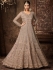 Grey color net wedding anarkali