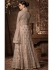 Grey color net wedding anarkali