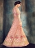 Peach color net wedding wear anarkali suit