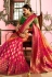 Red and peach Indian wedding silk Saree