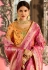 Rose and Yellow Indian Wedding silk saree