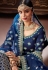 Navy blue apple silk Indian wedding lehenga