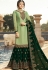 Drashti Dhami Green Satin Georgette Embroidered Sharara Style Suit 3605