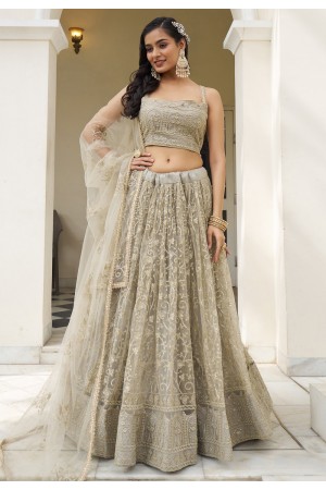 Grey net lehenga choli 2133