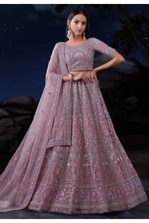 Light purple soft net circular lehenga choli 90005