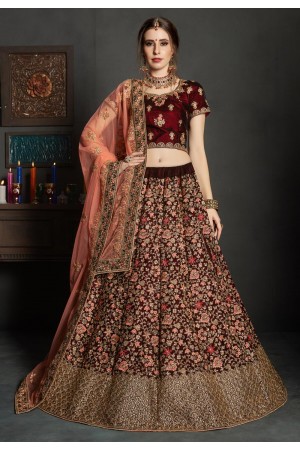 Buy Brocade Lehenga Choli With Velvet Top and Chiffon Dupatta Banarasi  Lengha Bridesmaid Dresses Indian Wedding Lehenga Crop Top Lehenga Online in  India - Etsy