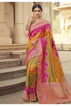Magenta silk saree with blouse 10151