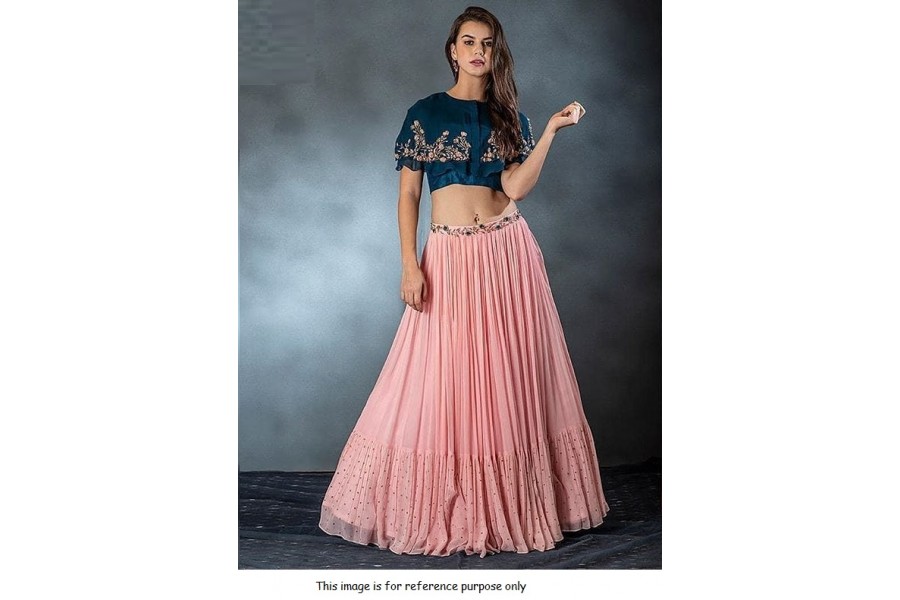 Women Sequin Designer Top Skirt Dupatta Indian Wedding Ethnic Pink Lehenga  Choli | eBay