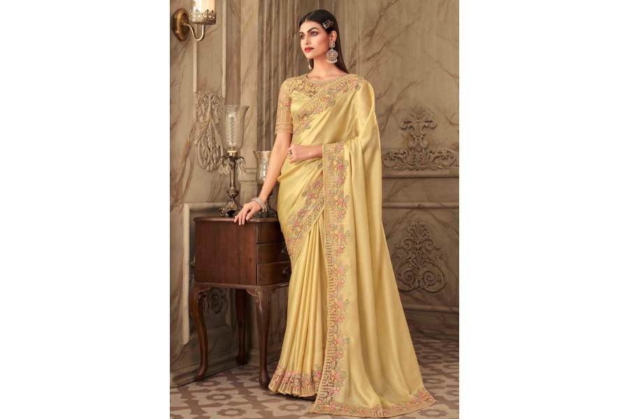 Golden Sarees - Buy Gold Colour Silk Saris For Women Online