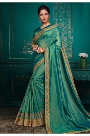 Tamannaah bhatia Silk bollywood Saree in sea green colour 9709