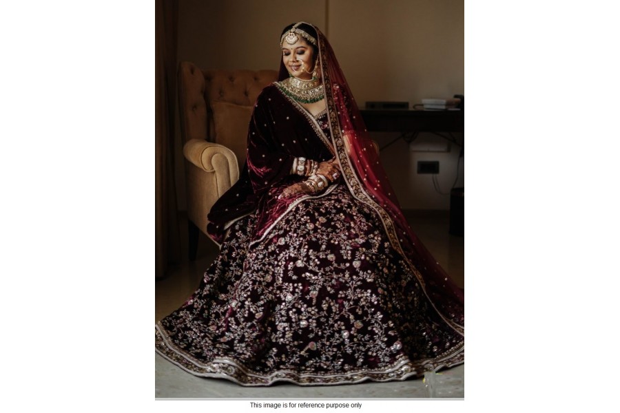 Colours of India - New Arrivals...$45,000... Beautiful sequence Dark Maroon  Velvet lehenga #SemiStitched #CanCan Available at ColoursOf India Located  Bath Settlement West Coast Berbice. Tele: 592-328-7415 Whatsapp  +592-671-0857 Delivery in Regions 3,4