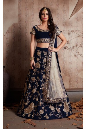 Indian Dress Blue Color Bridal Lehenga 341B