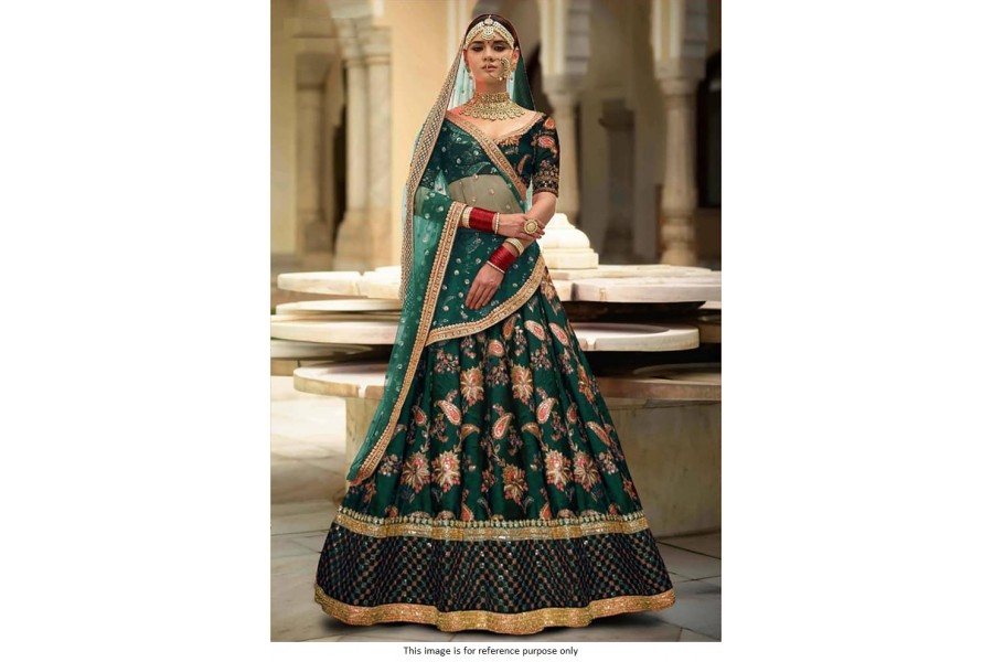 Buy New Sabyasachi Designer Green Color Lehenga Choli With Embroidery  Online in India - Etsy