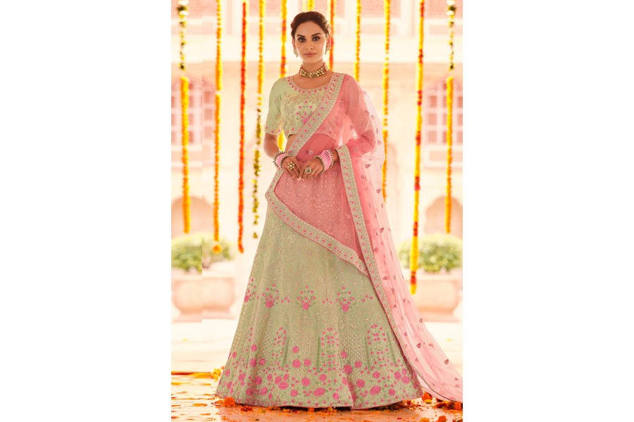 Lowest price | Pista Green Engagement Patch Border Bridal Lehenga Choli, Pista  Green Engagement Patch Border Bridal Lehengas and Pista Green Engagement  Patch Border Bridal Ghagra Chaniya Cholis online shopping | Page 5