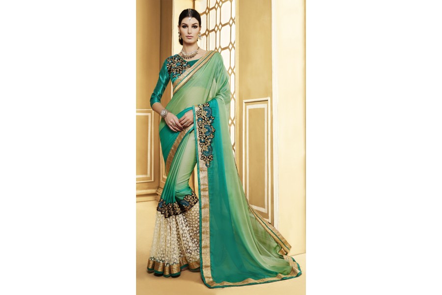 light color party wear saree