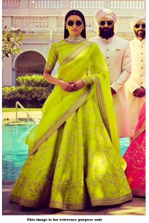 Bollywood Sabyasachi Mukherjee Inspired silk Green lehenga