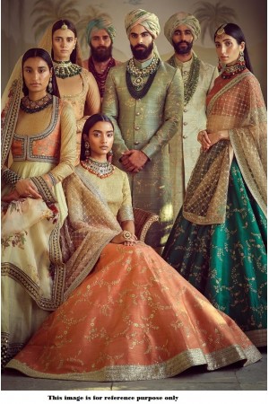 Bollywood Sabyasachi mukherjee grey bridal lehenga AF815