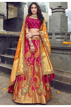 Lemon Yellow & Maroon lehenga set – Agashe