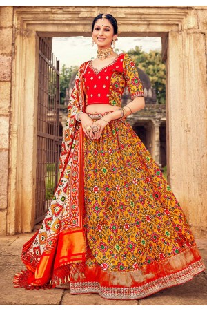 Buy Mustard Yellow Digital Printed Lehenga Choli Online At Zeel Clothing